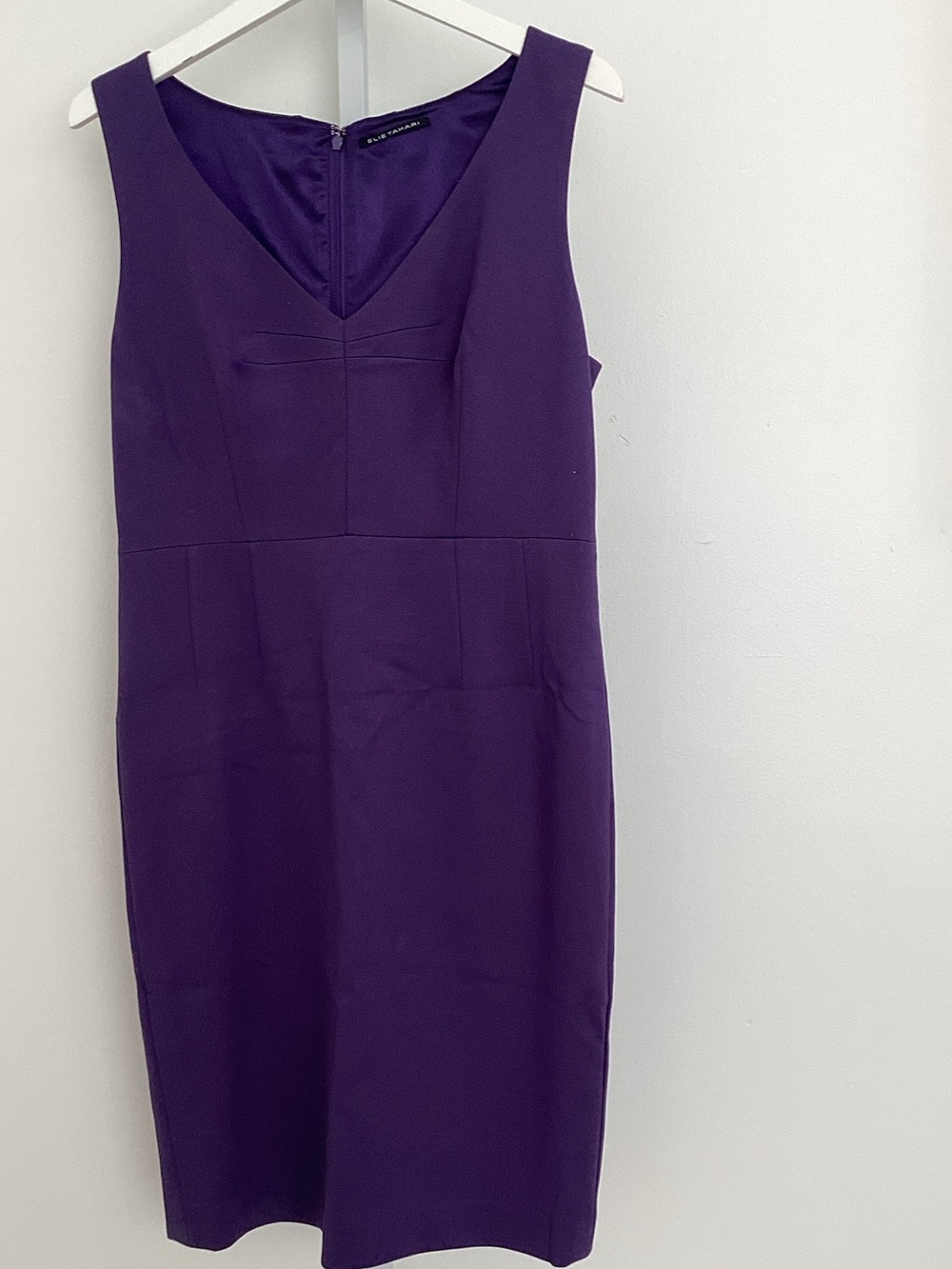 Elie Tahari Purple Sleeveless Sheath Dress